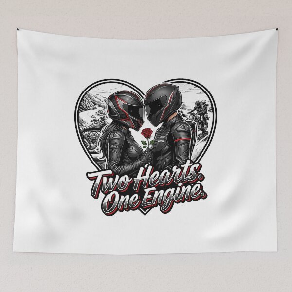 Item preview, Two Hearts One Engine – Love on Two Wheels Artwork designed and sold by enzoade.