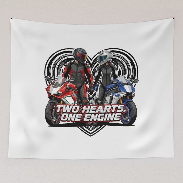 Item preview, Two Hearts One Engine – Romantic Motorcycle Couple designed and sold by enzoade.