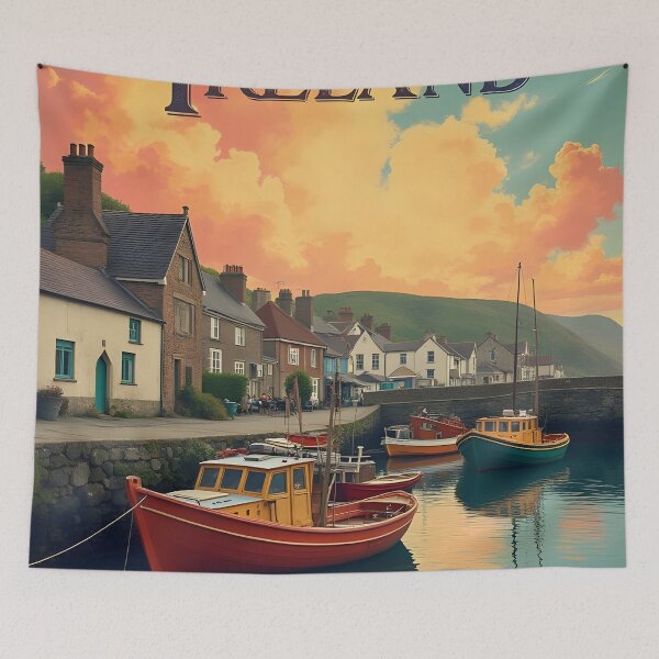 Item preview, Retro Travel poster of Ireland coastal harbour designed and sold by Robert Lacy.