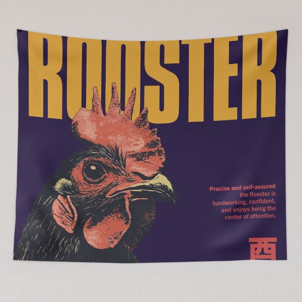 Item preview, Year of the Rooster Gift – Chinese Zodiac Rooster Retro Art designed and sold by Faux Charisma.
