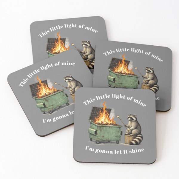 Item preview, Dumpster Fire Raccoon Roasting Marshmallow Illustration designed and sold by tarzbol.