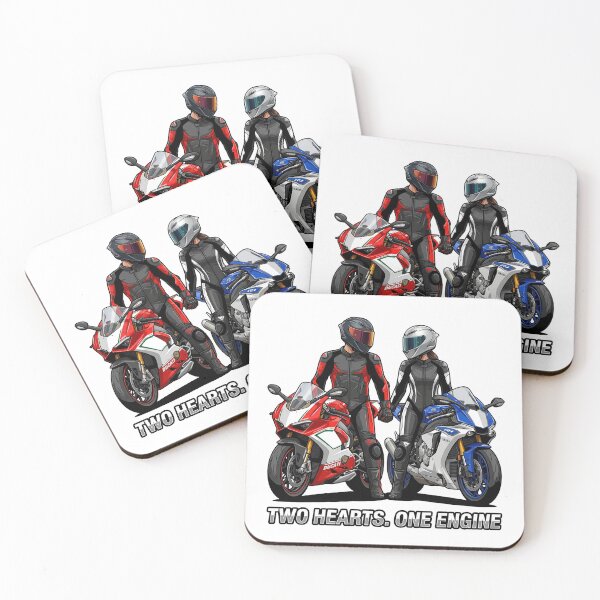 Item preview, Two Hearts One Engine – Motorcycle Couple Valentine Art designed and sold by enzoade.
