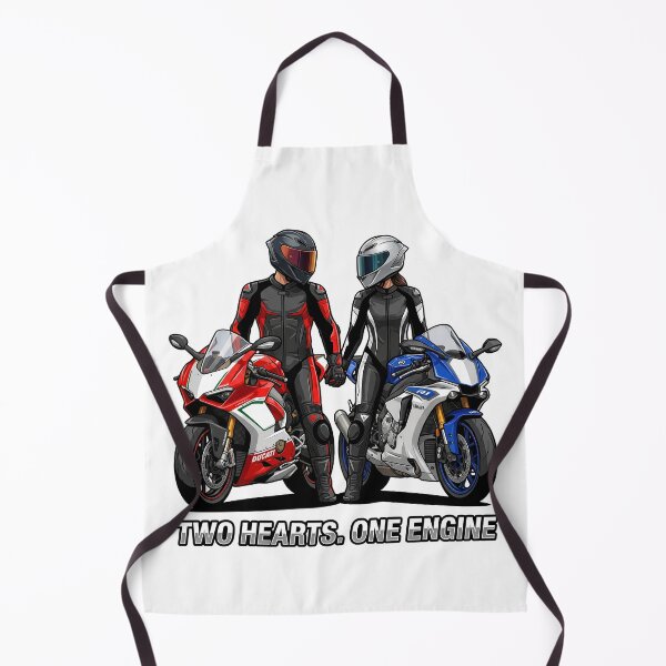 Item preview, Two Hearts One Engine – Motorcycle Couple Valentine Art designed and sold by enzoade.