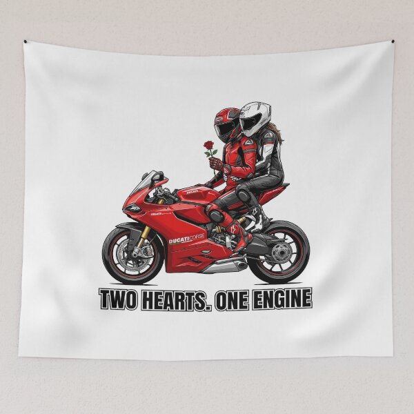 Item preview, Two Hearts One Engine – Biker Love Story Illustration designed and sold by enzoade.