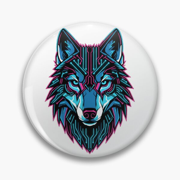 Item preview, Geometric Cyber Wolf Neon Illustration designed and sold by HaciPrint.