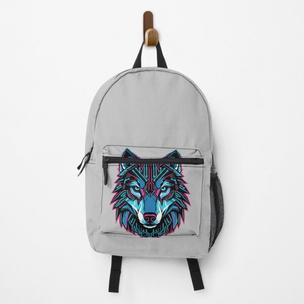 Item preview, Geometric Cyber Wolf Neon Illustration designed and sold by HaciPrint.