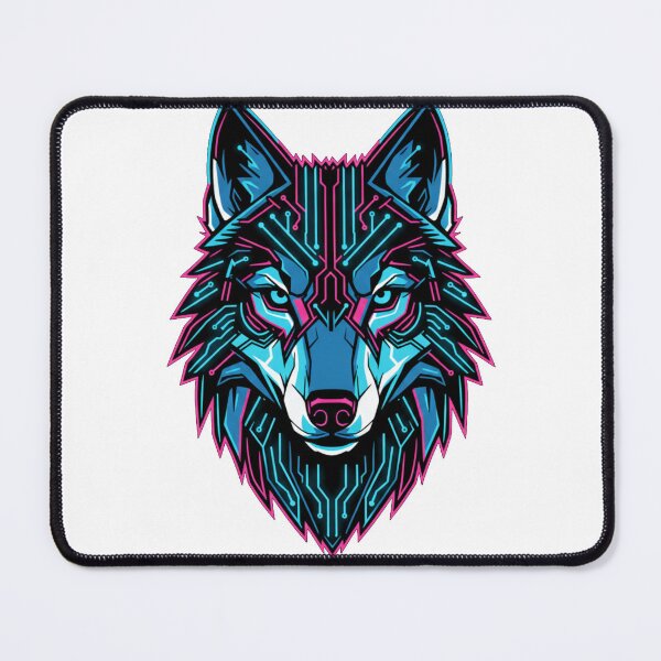 Item preview, Geometric Cyber Wolf Neon Illustration designed and sold by HaciPrint.