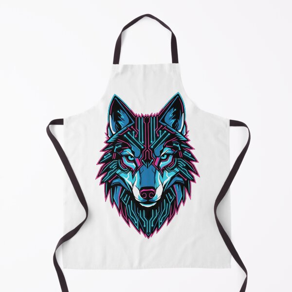 Item preview, Geometric Cyber Wolf Neon Illustration designed and sold by HaciPrint.