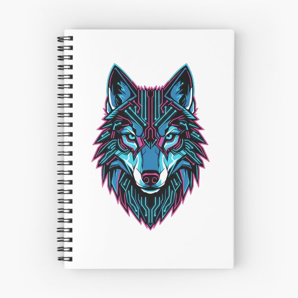 Item preview, Geometric Cyber Wolf Neon Illustration designed and sold by HaciPrint.