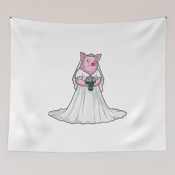 Item preview, Pig Bride Bunch of Flowers Wedding designed and sold by Snabdesign84.