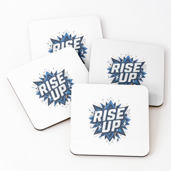 Item preview, Rise Up - Electric Blue Geometric Motivational Esports Style Art designed and sold by Latikshop.