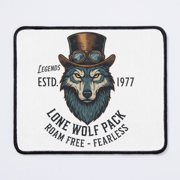Item preview, Vintage Steampunk Lone Wolf - Legends Est. 1977 Birthday Art designed and sold by Latikshop.