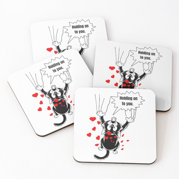 Item preview, Black Cat Holding on - Funny Valentine's Day Gift Ideas designed and sold by SawaOne.