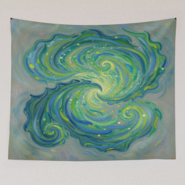 Item preview, Spiral Leaves in Motion – van Gogh Style meets Cosmic Flow for Dreamers & Color Poets designed and sold by FotoworldEdel.
