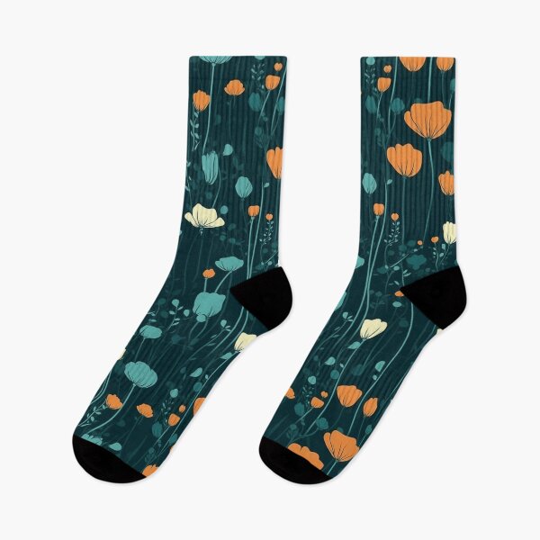 Item preview, California poppies on a dark teal background designed and sold by Baart72.