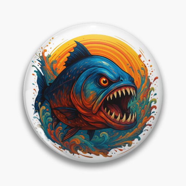 Item preview, Raging Piranha Snap: Vibrant Sunburst Attack designed and sold by ifundesign.