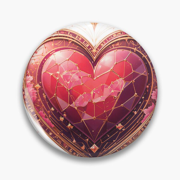 Item preview, Luxurious Art Deco Faceted Ruby Heart Valentine's Day Art designed and sold by AQUILAKREO.