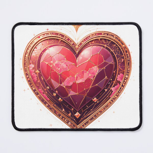 Item preview, Luxurious Art Deco Faceted Ruby Heart Valentine's Day Art designed and sold by AQUILAKREO.