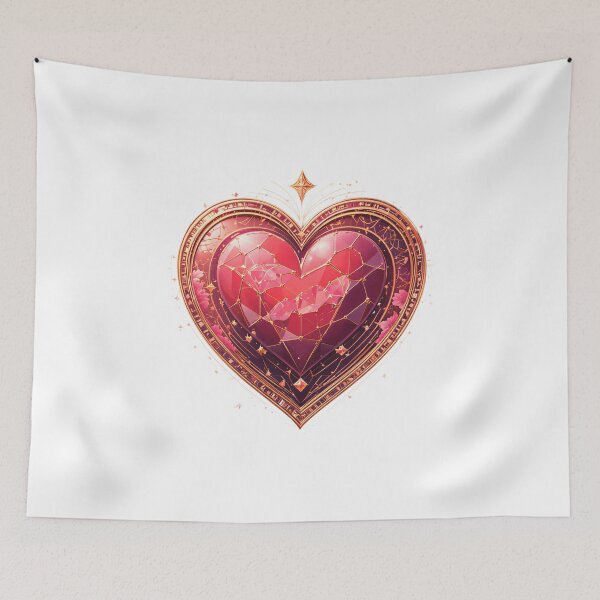 Item preview, Luxurious Art Deco Faceted Ruby Heart Valentine's Day Art designed and sold by AQUILAKREO.
