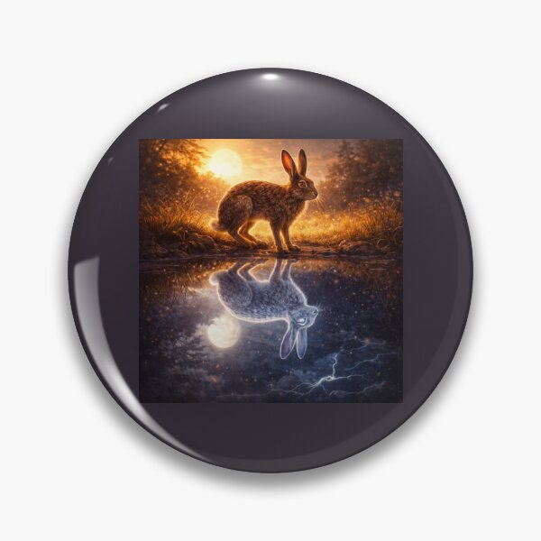 Item preview, Brown Hare – Hare of Two Worlds Reflection Art designed and sold by GeoWild Designs.