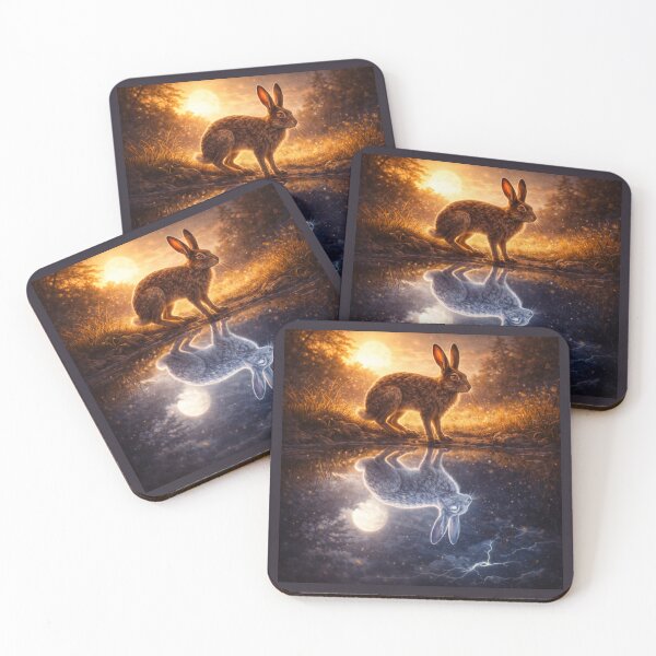 Item preview, Brown Hare – Hare of Two Worlds Reflection Art designed and sold by GeoWild Designs.