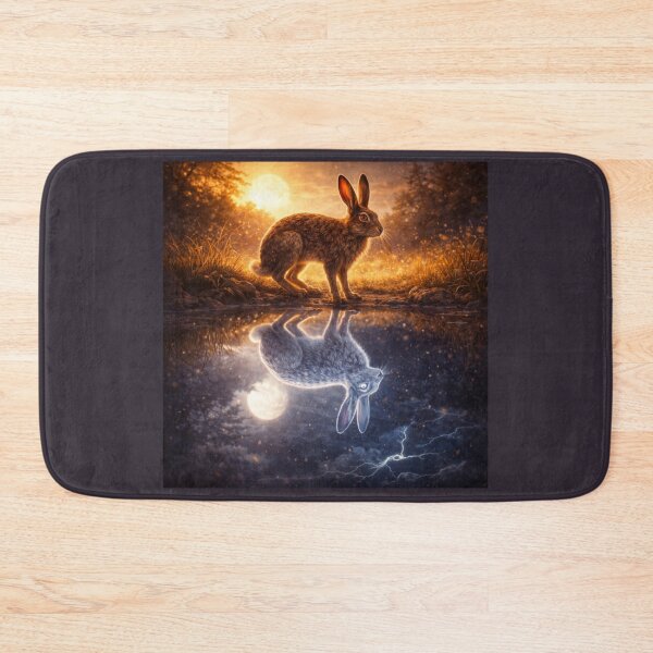 Item preview, Brown Hare – Hare of Two Worlds Reflection Art designed and sold by GeoWild Designs.