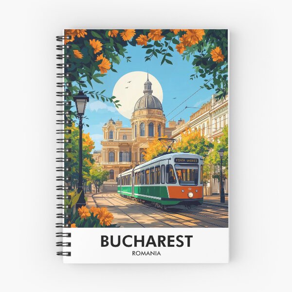 Item preview, Bucharest Romania Retro Travel Print designed and sold by HomeLivingCo.