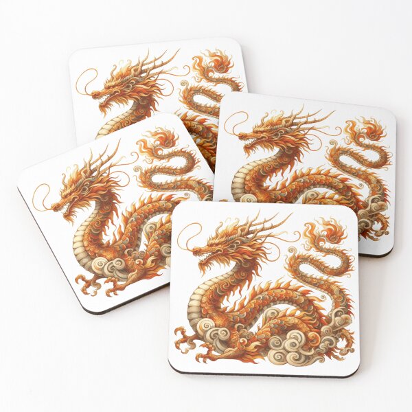 Item preview, Whimsical Dragon Gold designed and sold by Eiwaprints.