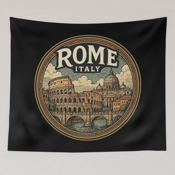Item preview, Rome Italy Vintage Travel designed and sold by TomFrontierArt.