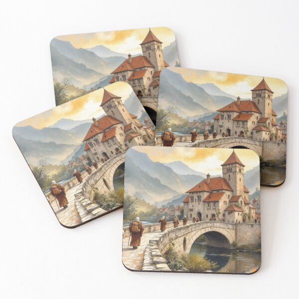 Item preview, Pilgrims crossing a bridge designed and sold by jefboutique6150.