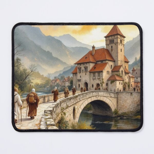 Item preview, Pilgrims crossing a bridge designed and sold by jefboutique6150.