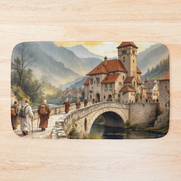 Item preview, Pilgrims crossing a bridge designed and sold by jefboutique6150.