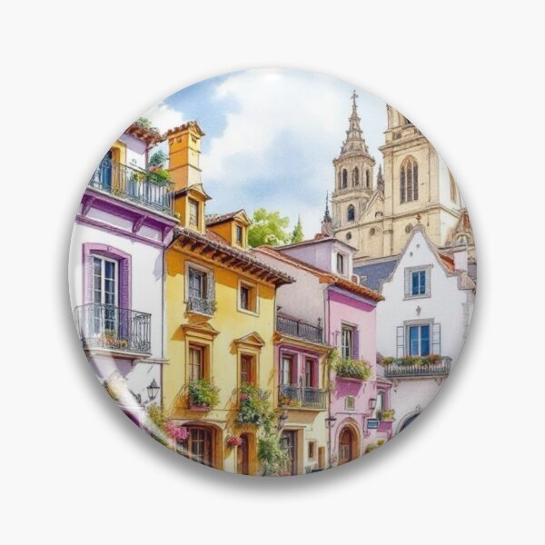 Item preview, Colorful houses (Santiago de Compostela) designed and sold by jefboutique6150.