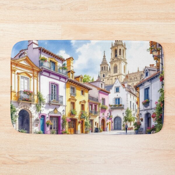 Item preview, Colorful houses (Santiago de Compostela) designed and sold by jefboutique6150.