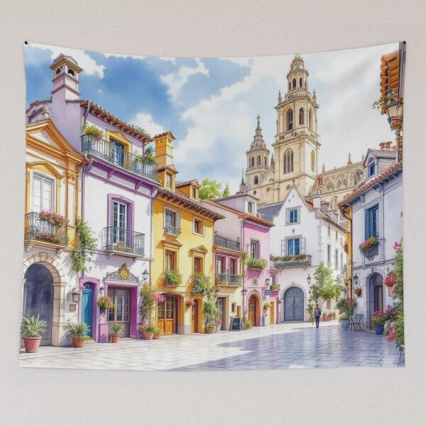 Item preview, Colorful houses (Santiago de Compostela) designed and sold by jefboutique6150.