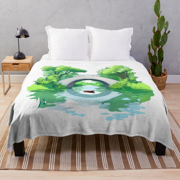 Item preview, Serene River Bridge Landscape - Peaceful Boat Reflection Art by Design Artistia designed and sold by DesignArtist.ia.