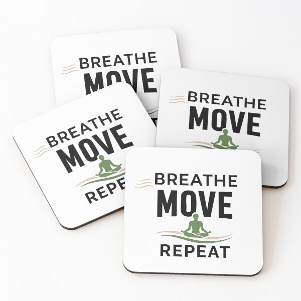 Item preview, Breathe Move Repeat Yoga Minimalist Aesthetic Text designed and sold by InkSpireSport.