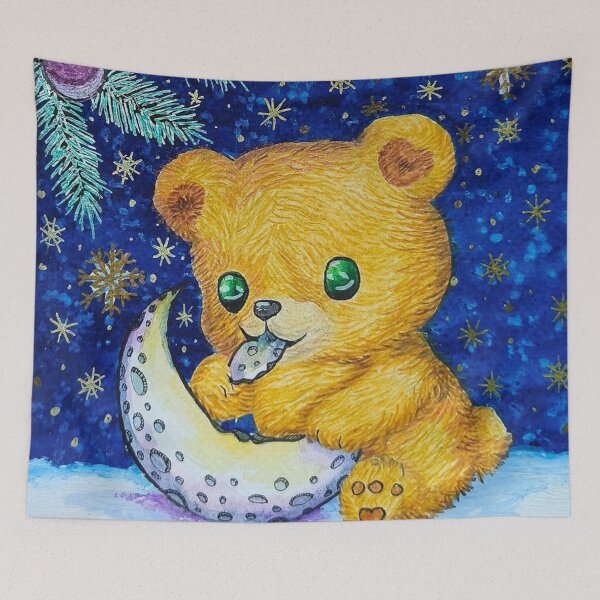 Aperçu de l'œuvre Petit Ours qui croque la lune créée et vendue par LoupAnge51.