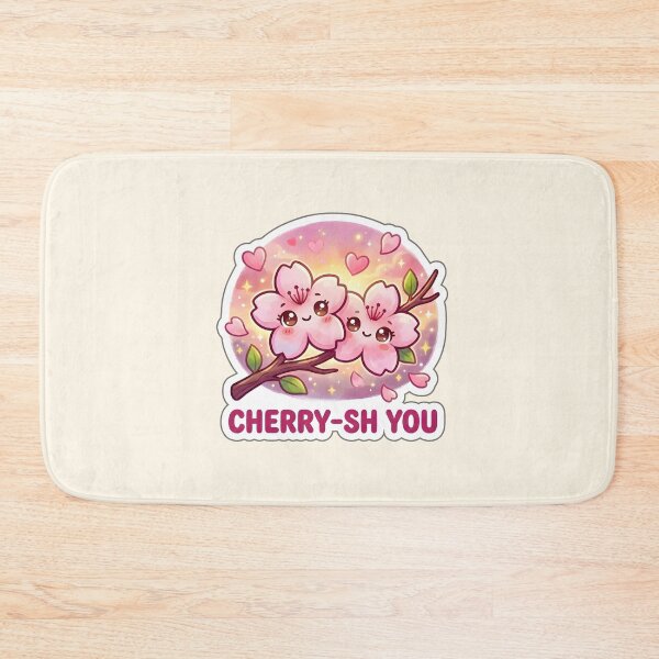 Item preview, Valentine Cherry-sh You – Cute Cherry Blossom Love Pun Sticker designed and sold by Nuist25.
