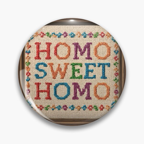 Item preview, Cross Stitch Homo Sweet Homo Gay Pride Frame designed and sold by TackyTime.