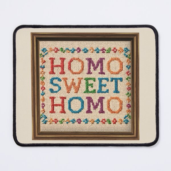 Item preview, Cross Stitch Homo Sweet Homo Gay Pride Frame designed and sold by TackyTime.