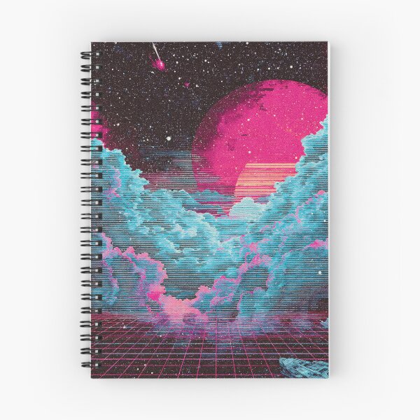 Item preview, Retro-futuristic space, 1980s synthwave aesthetic designed and sold by DoodleMoodSpace.
