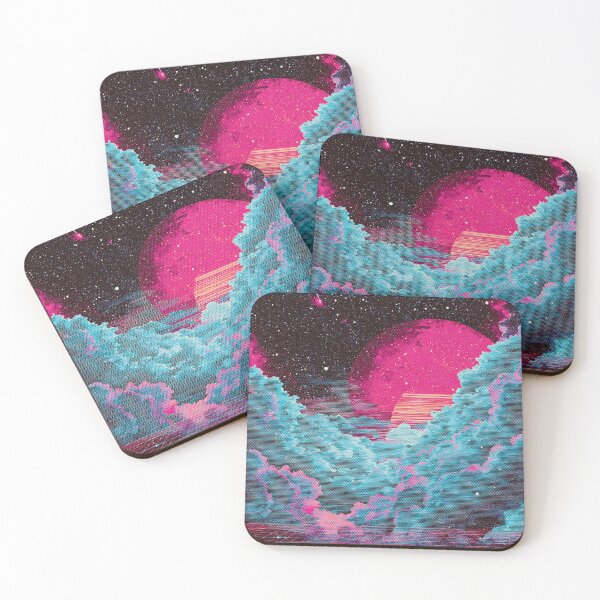 Item preview, Retro-futuristic space, 1980s synthwave aesthetic designed and sold by DoodleMoodSpace.