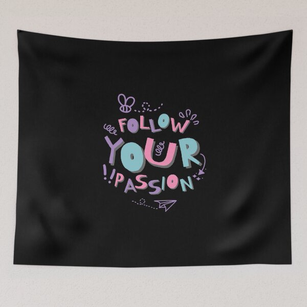 Item preview, Follow Your Passion - Cute Pastel Hand Drawn Inspirational Quote designed and sold by Latikshop.