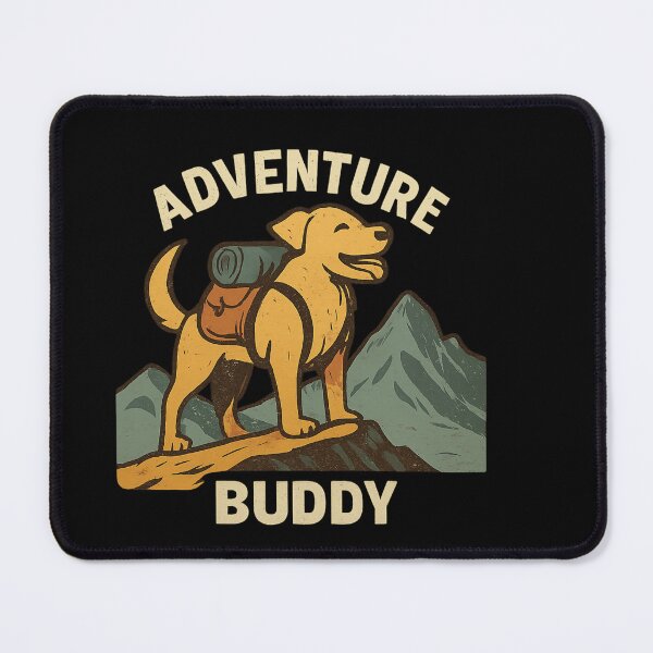 Item preview, Adventure Buddy - Happy Hiking Dog Badge designed and sold by MKreative Studio.