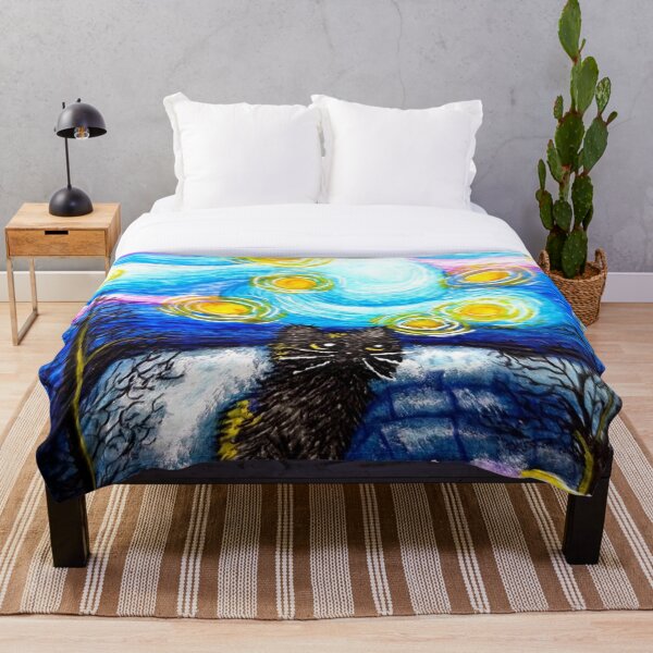 Item preview, Black cat under a starry night designed and sold by LoupAnge51.