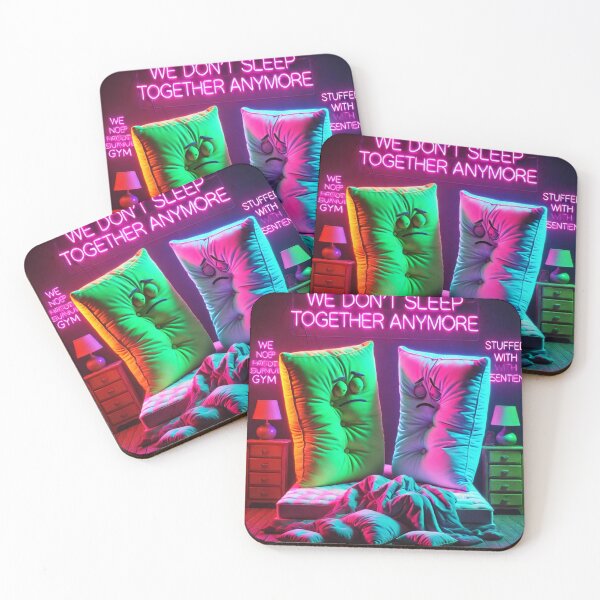 Item preview, We Don’t Sleep Together Anymore – Neon Breakup Pillows (Funny Relationship Art) designed and sold by ComedyInkFactor.