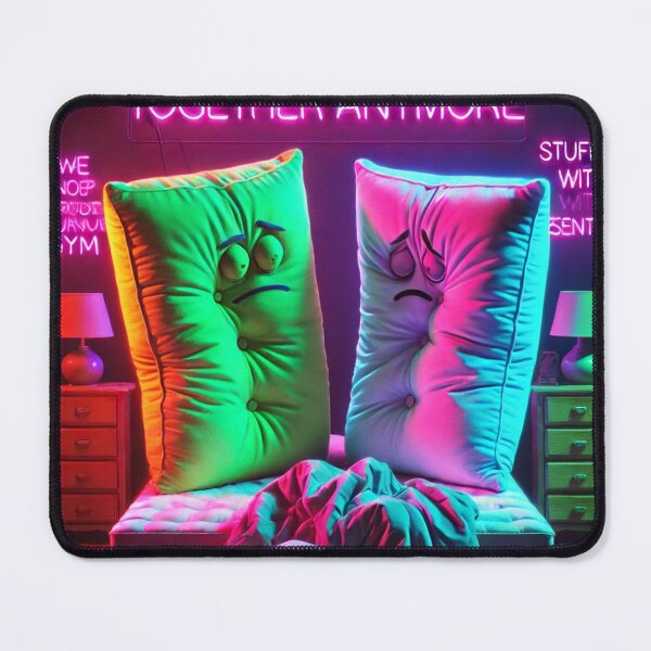 Item preview, We Don’t Sleep Together Anymore – Neon Breakup Pillows (Funny Relationship Art) designed and sold by ComedyInkFactor.
