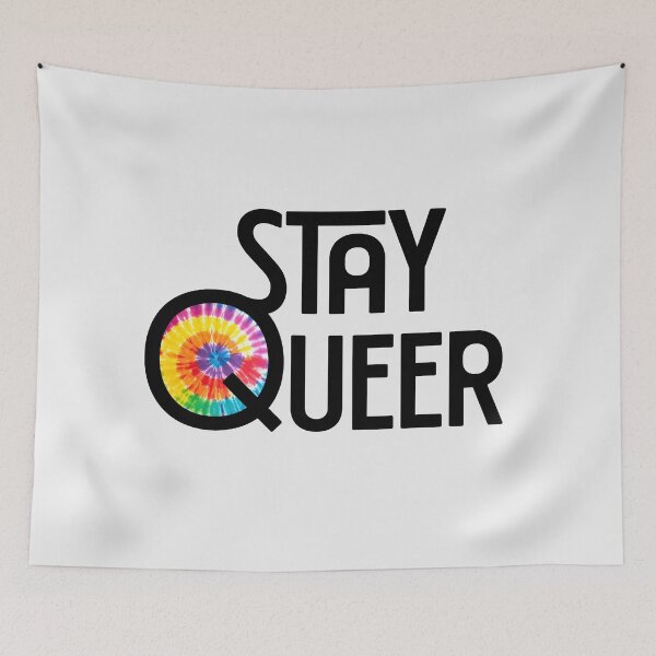 Item preview, Stay Queer Rainbow Tie Dye Gay Pride Black designed and sold by TackyTime.