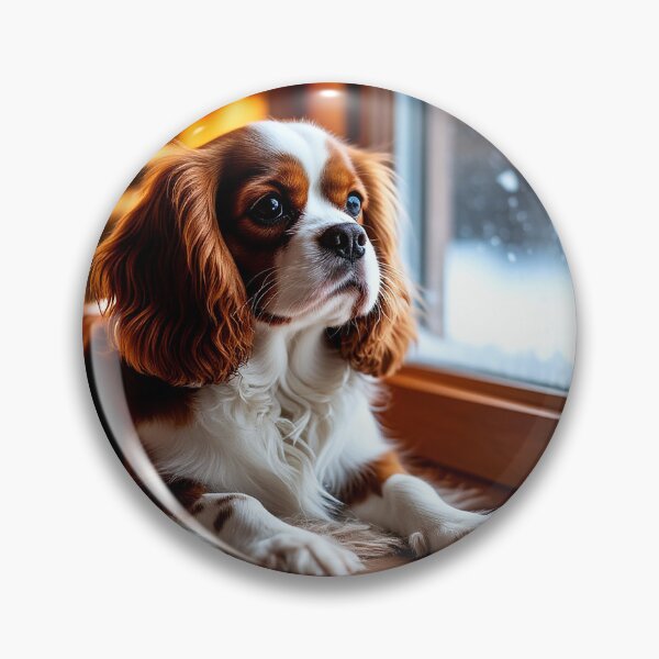 Item preview, Cavalier King Charles Spaniel by the Window – Cozy Evening Mood designed and sold by AmetistLight.
